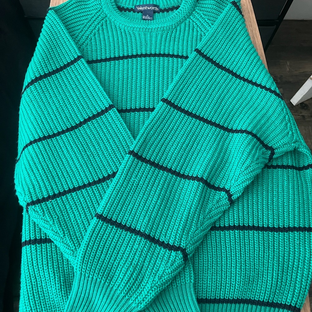 Vibrant Teal Crewneck Sweater by